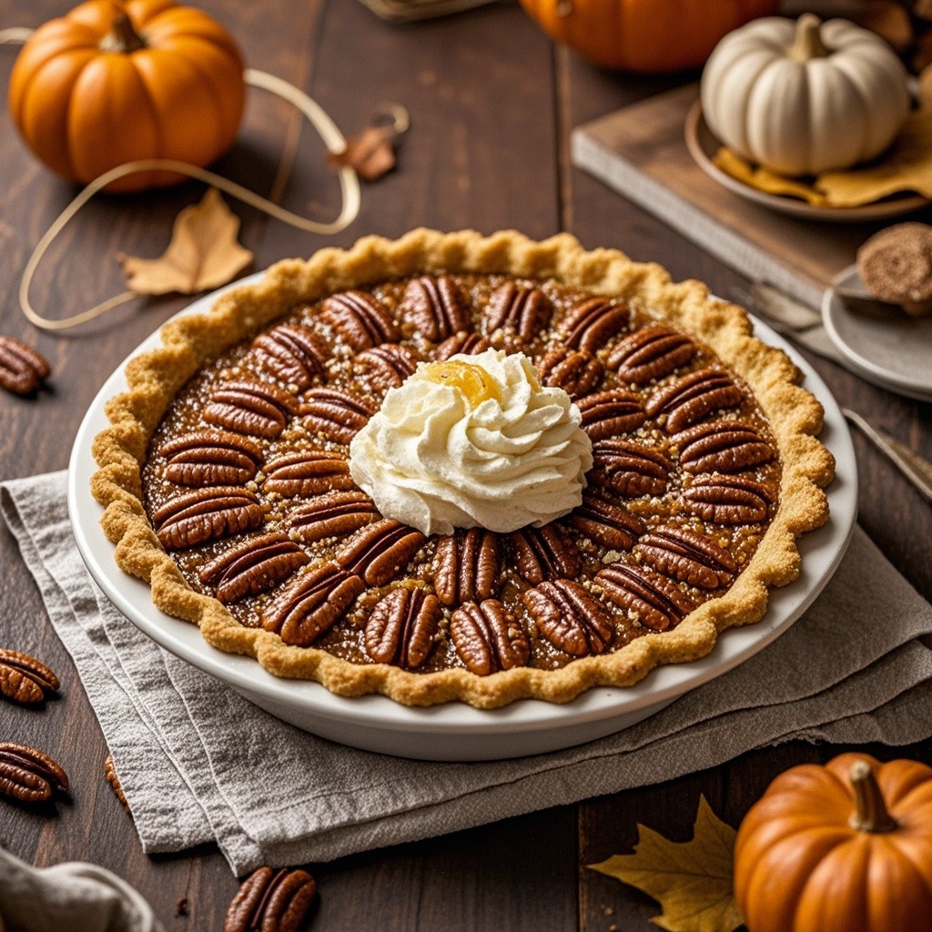 a pie with whipped cream on top