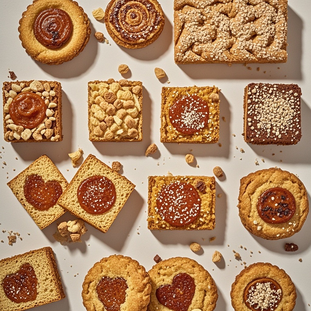 a variety of cookies on a table