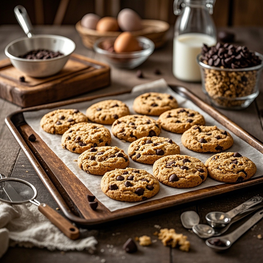 a tray of cookies on a table