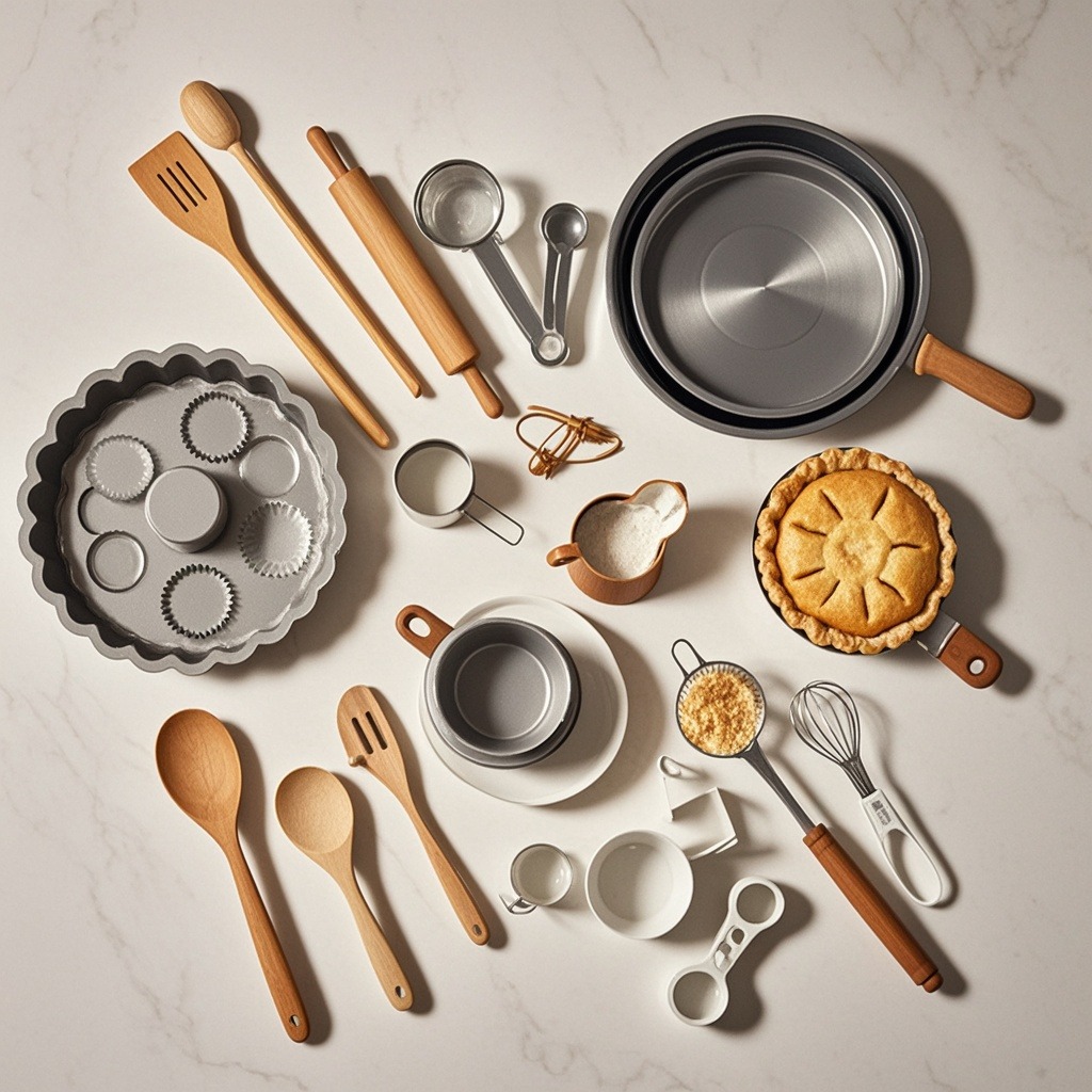 a group of kitchen utensils and cooking utensils